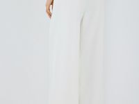 Широкие брюки из мягкого пике, Белый