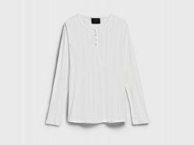 Пижамный лонгслив из ажурного трикотажа, Белый