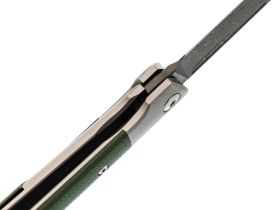 Складной нож Fat Dragon Attendants, сталь дамаск, рукоять G-10/сталь, зеленый