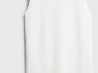 Вязаная майка с воротником-стойкой, Белый