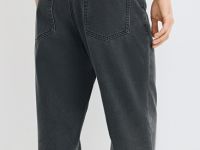 Утеплённые свободные джинсы Bow, Серый