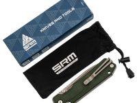 Cкладной нож SRM Rubik Large 7228B-MG, сталь 14C28N, рукоять микарта, зеленый