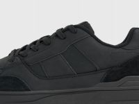 Кроссовки со вставками из натуральной замши, Черный