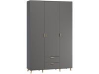 Распашной шкаф Пронто 3-130x210 Графитовый