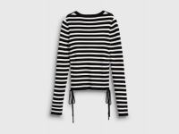 Джемпер в полоску с завязками для девочек, Черный