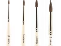 Кисть соболь №5 круглая Альбатрос "Иконописная школа", ручка съёмная металлическая