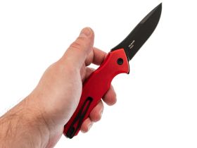 Складной нож Mr.Blade Hellcat Mini blackwash, сталь VG-10, рукоять Red G10