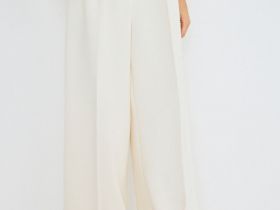 Брюки из поливискозы со складками, Бежевый