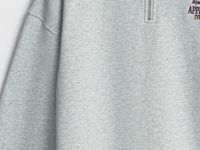 Толстовка с воротником-стойкой на молнии, Серый