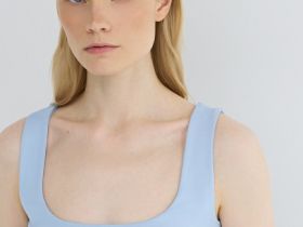 Топ с широкими бретелями, Голубой