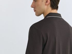 Поло из шелковистого пике, Коричневый