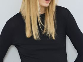 Лонгслив с шёлком, Черный