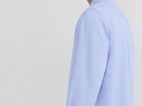 Рубашка из структурной ткани, Голубой