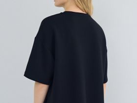 Футболка оверсайз с разрезами, Черный