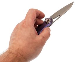 Складной нож Dr.Tech D4281P, сталь M390, рукоять TC4, фиолетовый