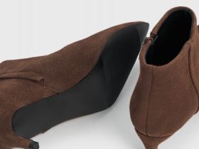 Ботильоны из натуральной замши, Коричневый