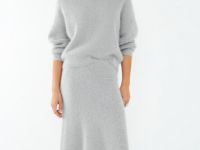 Трикотажная юбка А-силуэта из ангоры, Серый
