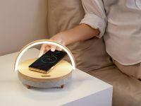 Настольная лампа Xiaomi Ezvalo Wireless Charging Lamp с функцией беспроводной зарядки и колонки Wood pattern (LYYD01) (коричневый)
