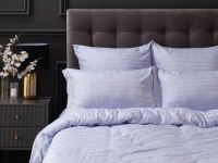 Постельное белье Сиреневый туман/Lilac mist, страйп-сатин