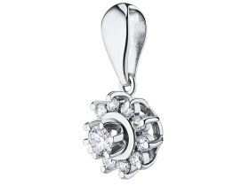Классическая подвеска из белого золота с бриллиантами э4001пд07153800