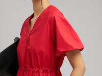 Свободное платье миди на кулиске