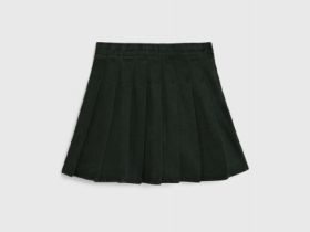 Джинсовая юбка в складку для девочек, Серый