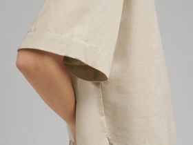 Свободная блузка изо льна и хлопка