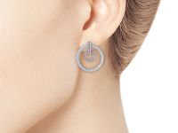 Пусеты из белого золота с бриллиантами и гранатами э4006пс07240370