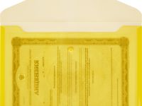 Папка-конверт Attache КНК 180 на кнопке А4 желтая 0,18 мм