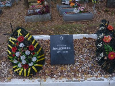 Могила советского воина ст. сержанта П.Я.Докашенко
