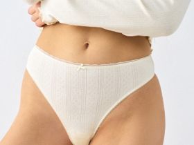 Трусы-танга из трикотажа пуантель с принтом, 2 шт., Желтый