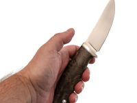 Нож Воронёнок, сталь M398, рукоять кап карельской березы