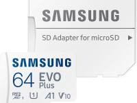 Карта памяти Samsung MicroSDXC 64Гб EVO Plus CL10 с адаптером белый