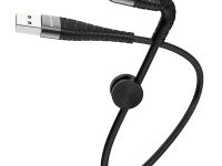 Кабель Borofone BX32 2,4A (USB) на (Micro-USB) 25см нейлоновая оплетка (черный)