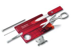 Швейцарская карта Victorinox SwissCard Lite, сталь X50CrMoV15, рукоять ABS-пластик, полупрозрачный красный