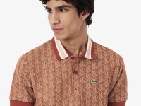 Мужское поло Lacoste классического кроя с монограммой