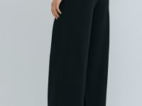 Широкие брюки из трикотажа, Черный
