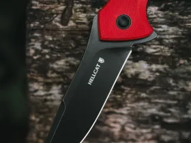 Складной нож Mr.Blade Hellcat Mini blackwash, сталь VG-10, рукоять Red G10