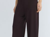 Широкие вязаные брюки, Коричневый