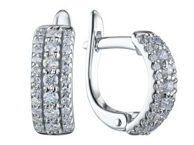 Серьги из белого золота с бриллиантами э0901сг02188100