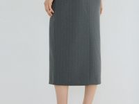 Прямая юбка миди, Серый