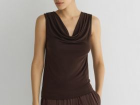 Топ с круглым вырезом, Коричневый