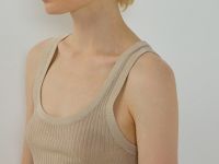 Вязаная майка в рубчик с люрексом, Золотой