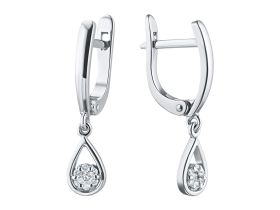 Серьги из белого золота с бриллиантами э0901сг08170100