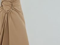 Асимметричная юбка с драпировкой, Бежевый