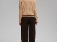 Джемпер прямого кроя из хлопка с косами