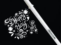 Ручка гелевая Souffle Glaze 3D пастельный белый покрывной