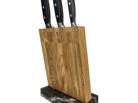 Подставка для поварской тройки магнитная Woodinhome CTK KS045SON-ST, дуб/мрамор