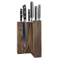 Подставка настольная магнитная для 6 ножей Woodinhome KS003SOB, дуб, коричневый