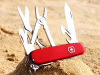 Нож перочинный Victorinox Deluxe Tinker, сталь X55CrMo14, рукоять Cellidor®, красный